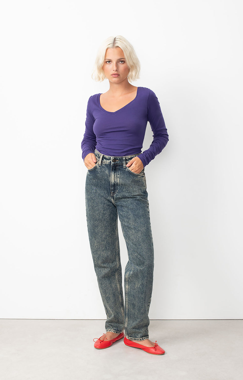 Women Purple Cotton T-Shirt