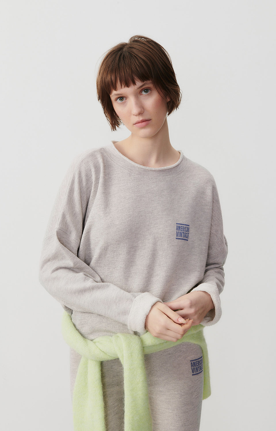 Women Grey Cotton Sweatshirt