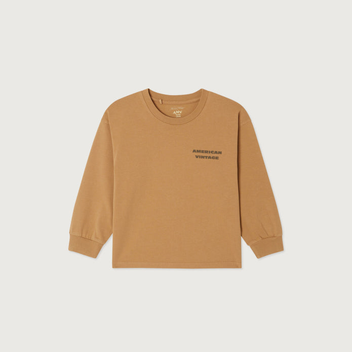 Boys & Girls Dark Yellow Cotton Long Sleeves T-Shirt