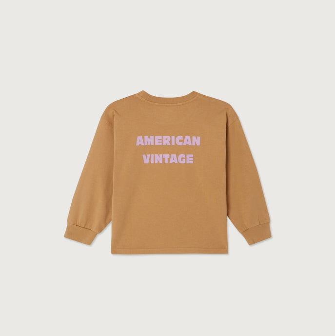 Boys & Girls Dark Yellow Cotton Long Sleeves T-Shirt