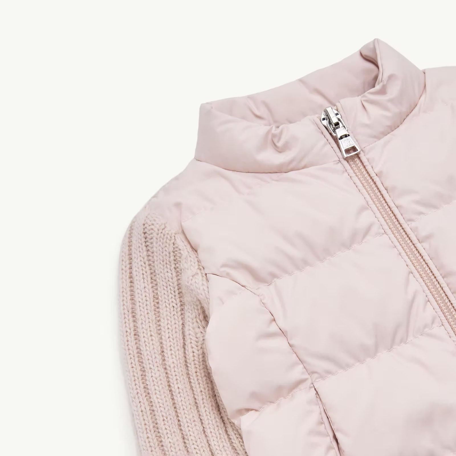 Baby Girls Light Pink Padded Down Zip-Up Cardigan