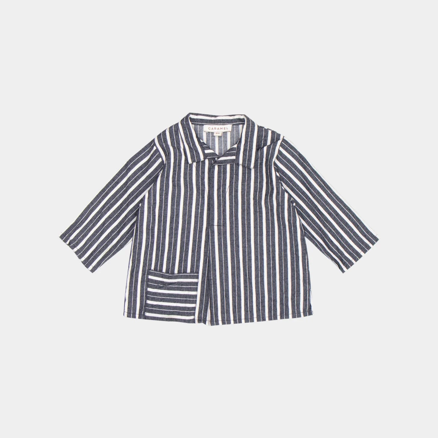 Baby Boys & Girls Grey Stripes Cotton Shirt