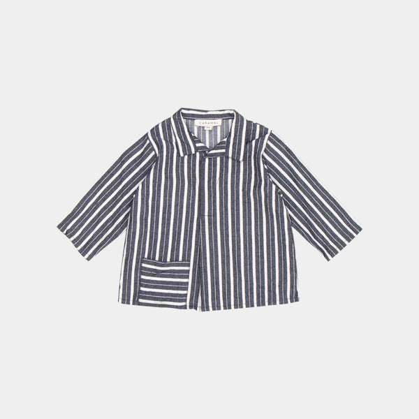 Baby Boys & Girls Grey Stripes Cotton Shirt