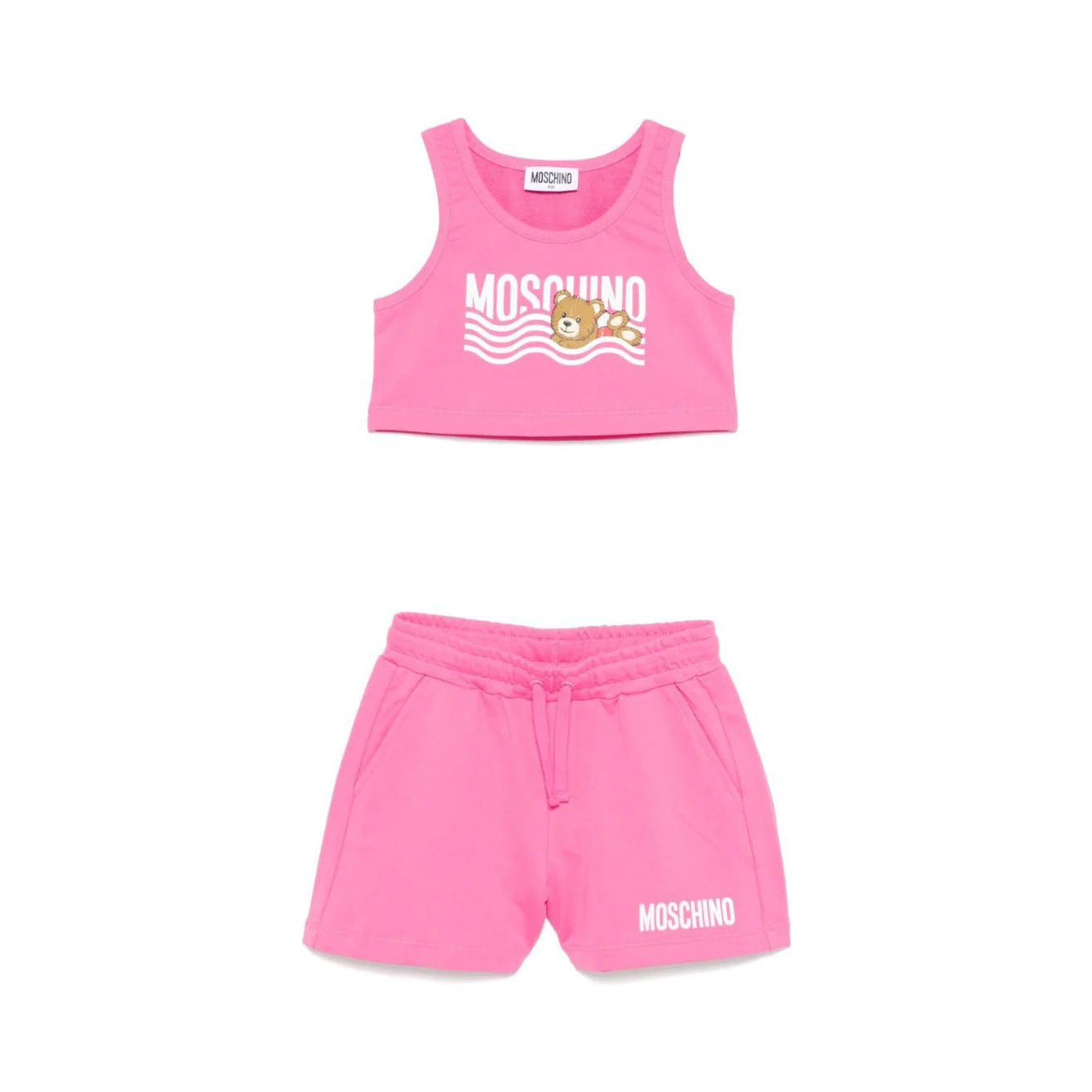 Girls Pink Logo Cotton Set