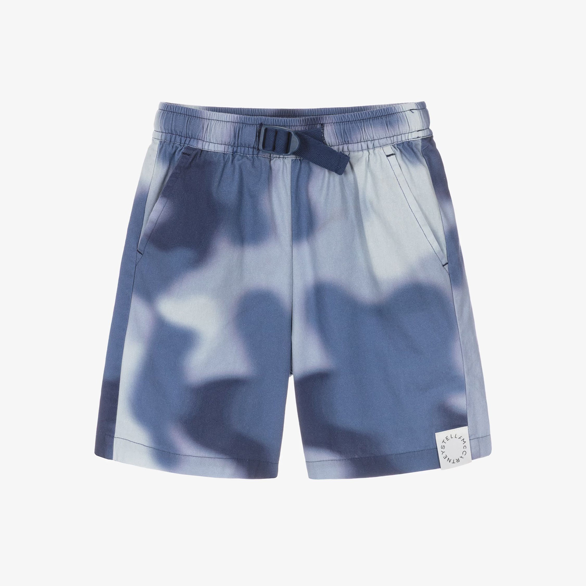 Boys Blue Tie-Dye Cotton Shorts