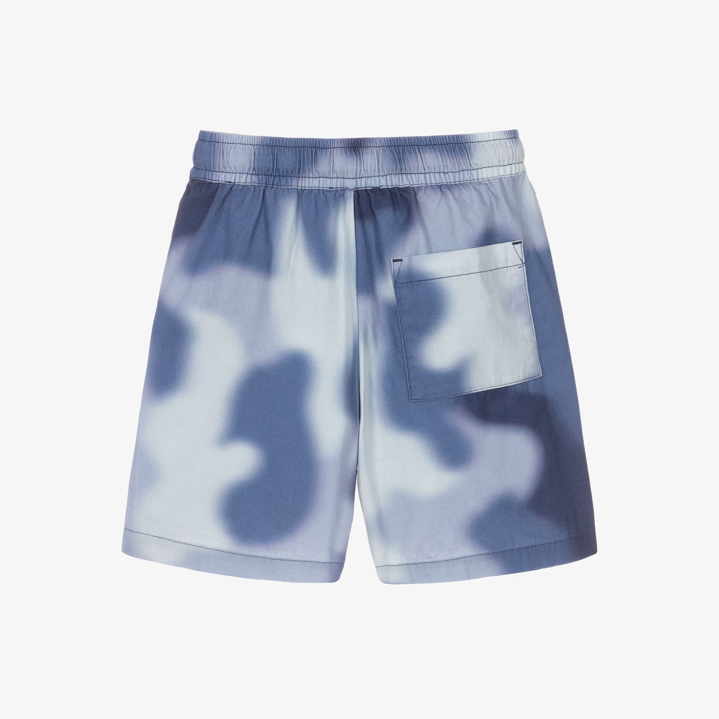 Boys Blue Tie-Dye Cotton Shorts