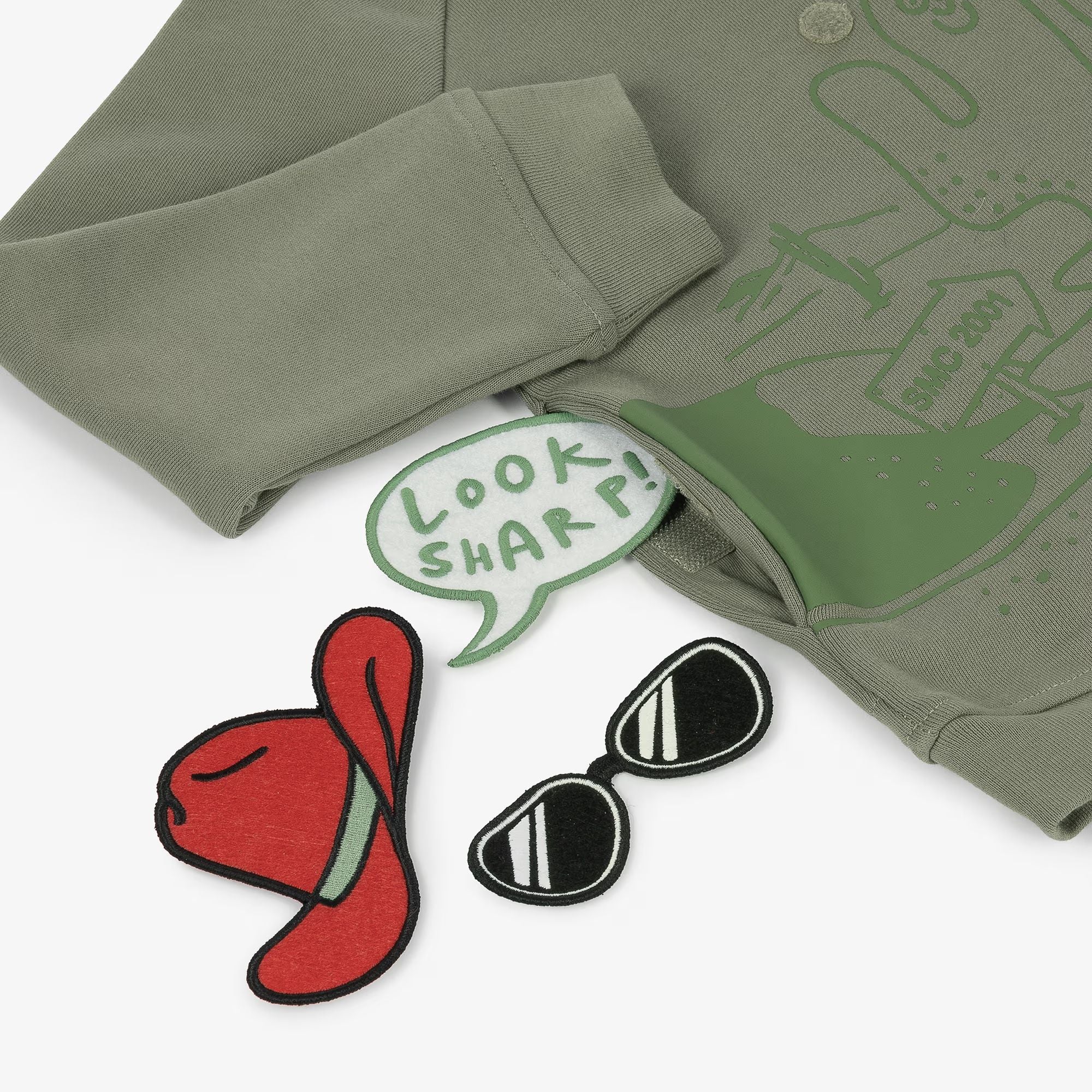 Sweat-shirt en coton vert cactus pour garçons
