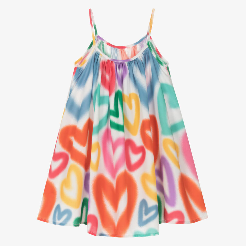 Girls Multicolor Heart Strap Dress