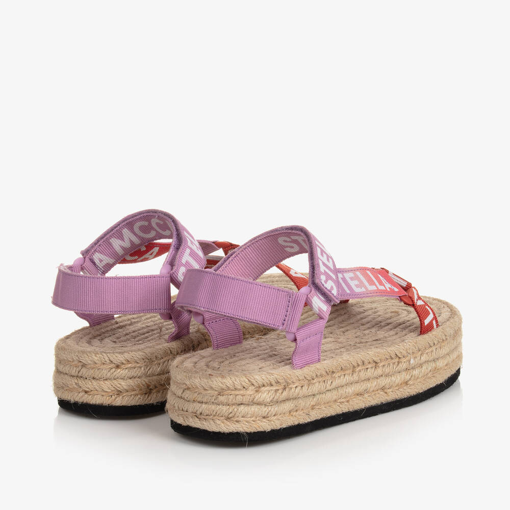 Girls Pink Logo Flat Sandals