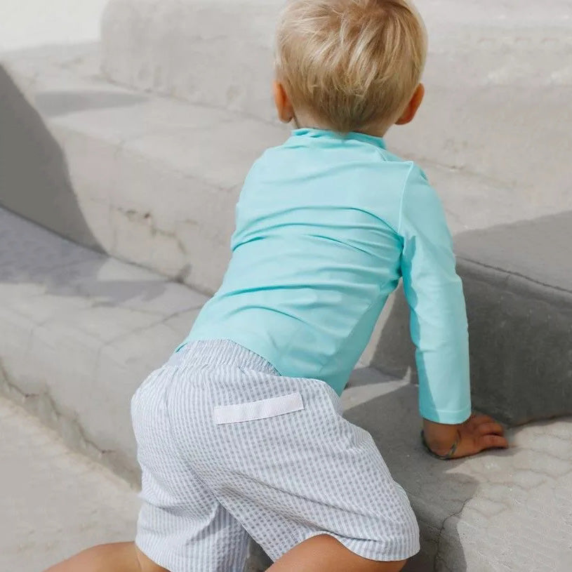 Boys Blue Stripes Swim Shorts