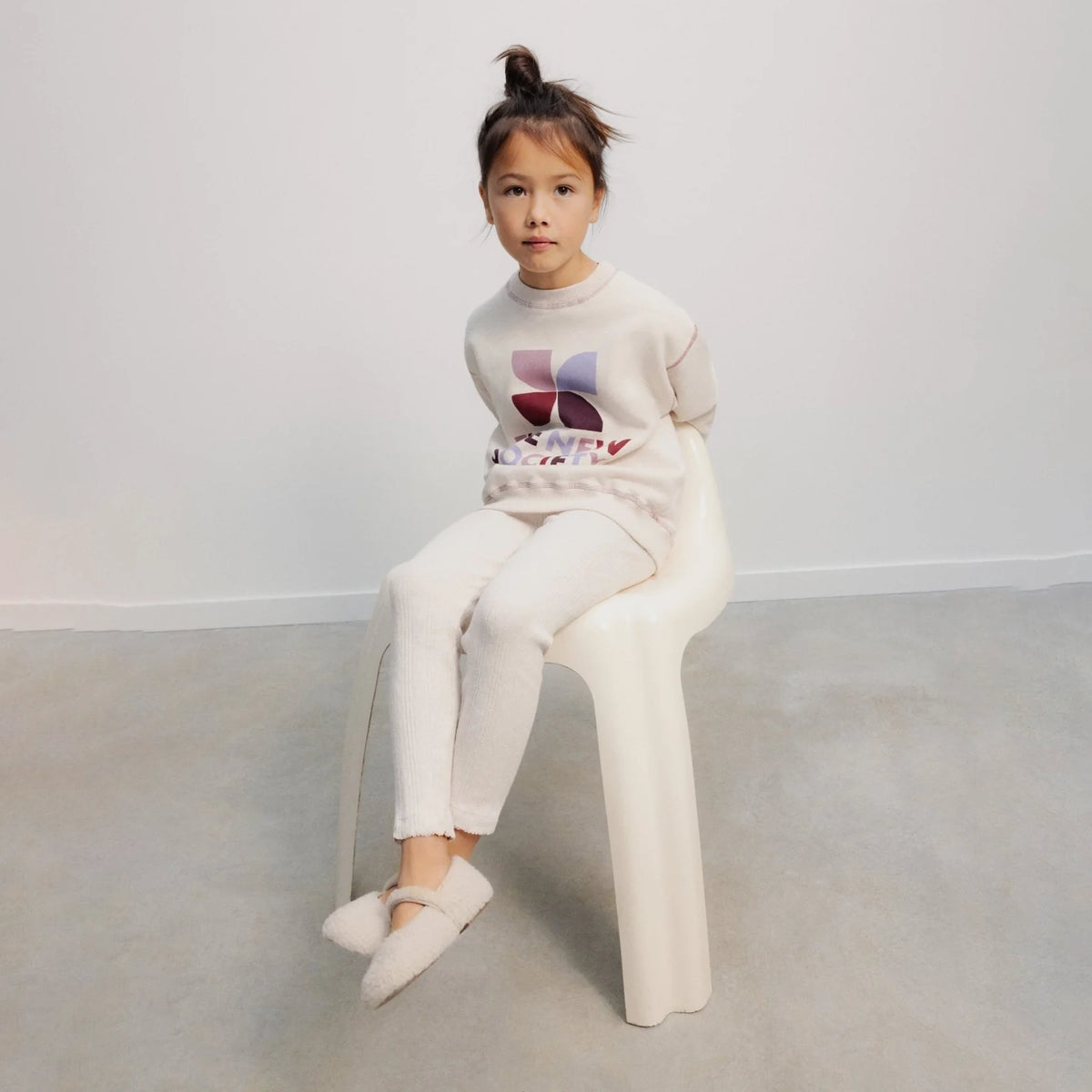 Girls White Cotton Leggings