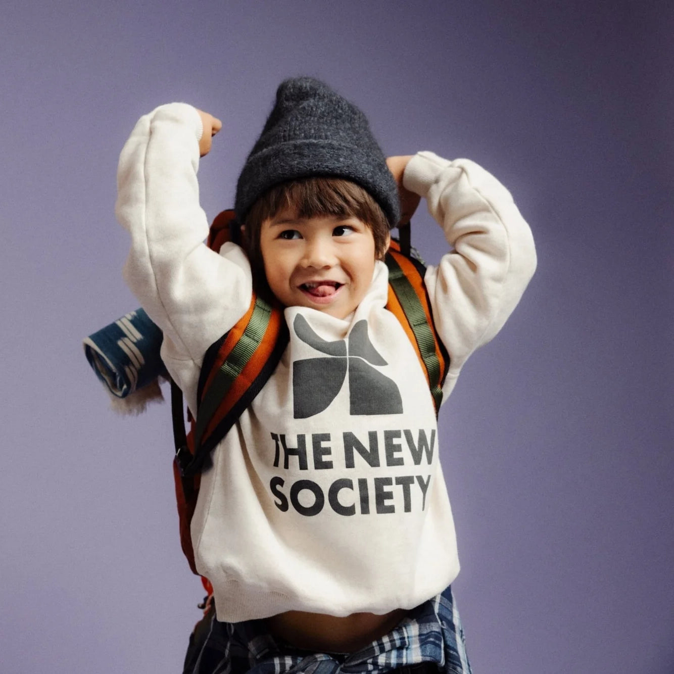 Boys & Girls White Logo Cotton Sweatshirt
