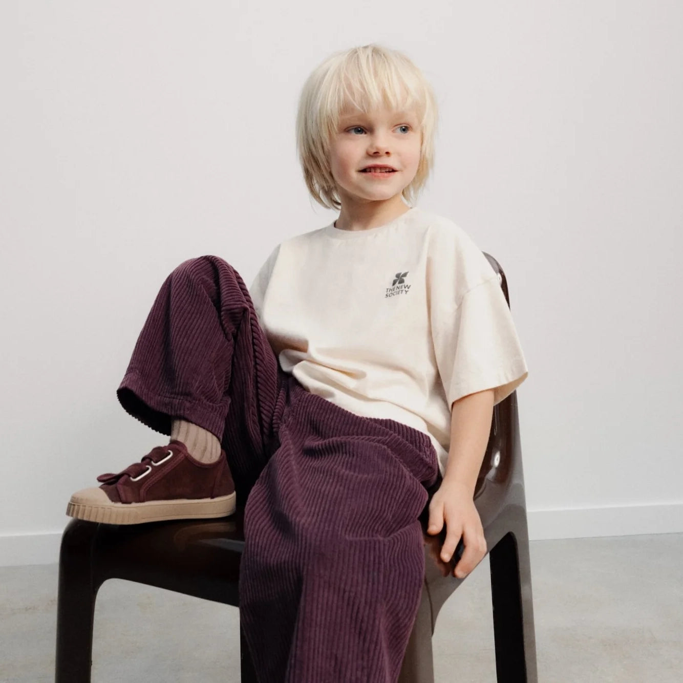 Boys & Girls White Logo Cotton T-Shirt
