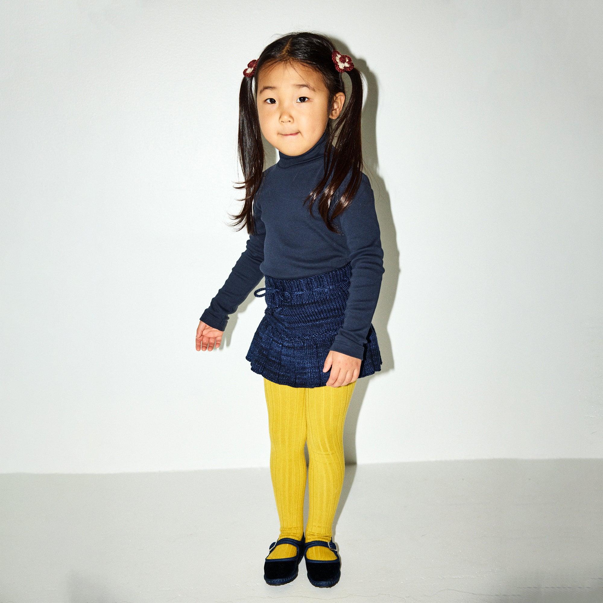 Girls Navy Wool Skirt