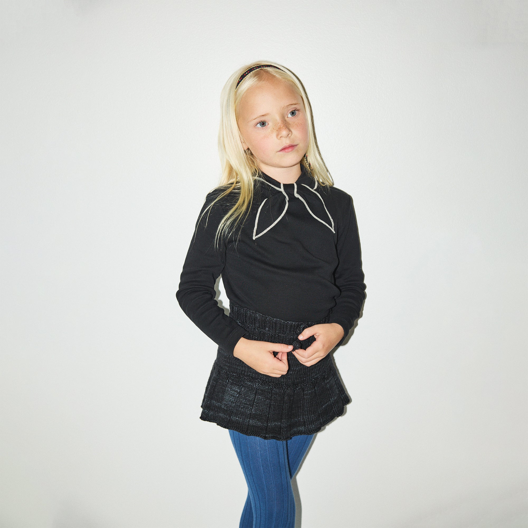 Girls Black Wool Skirt