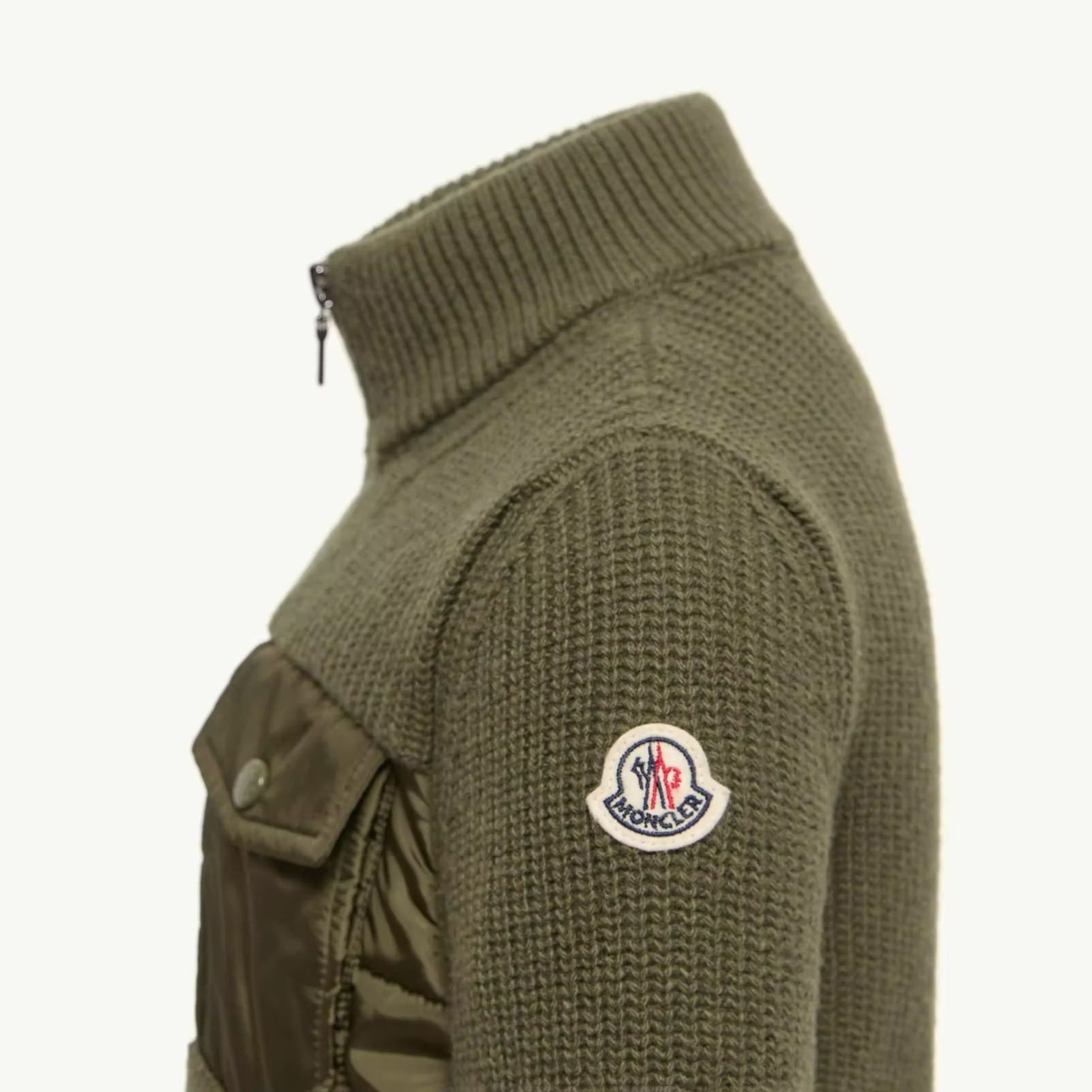 Boys Green Padded Down Zip-Up Cardigan
