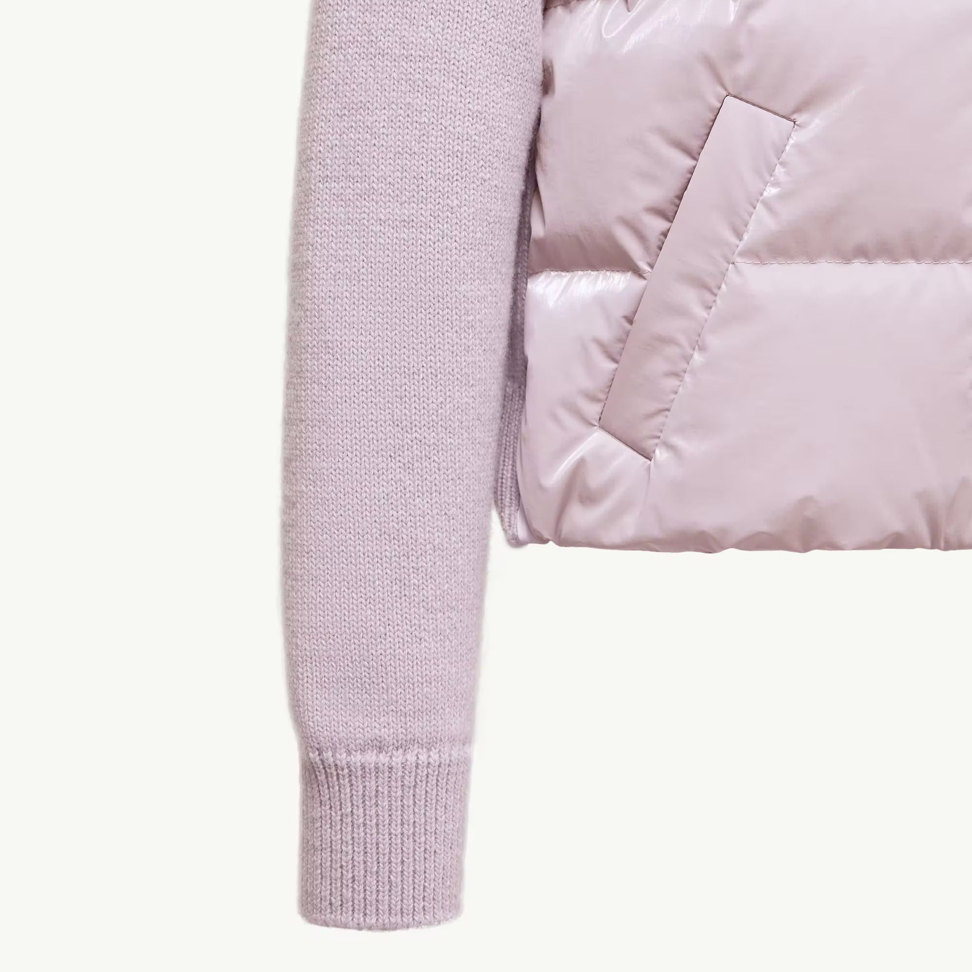 Girls Light Purple Padded Down Zip-Up Top