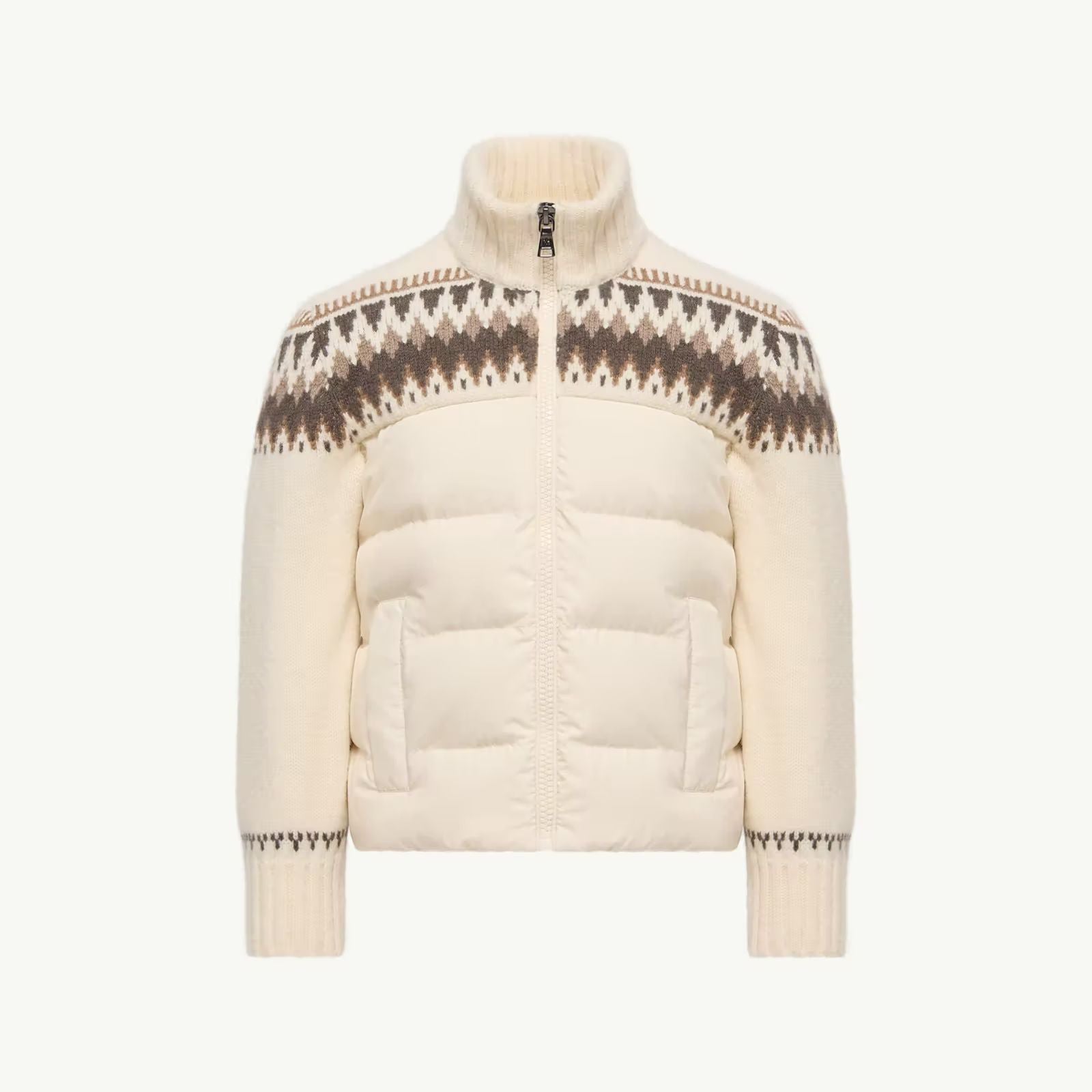 Cardigan zippé rembourré en duvet blanc pour garçon