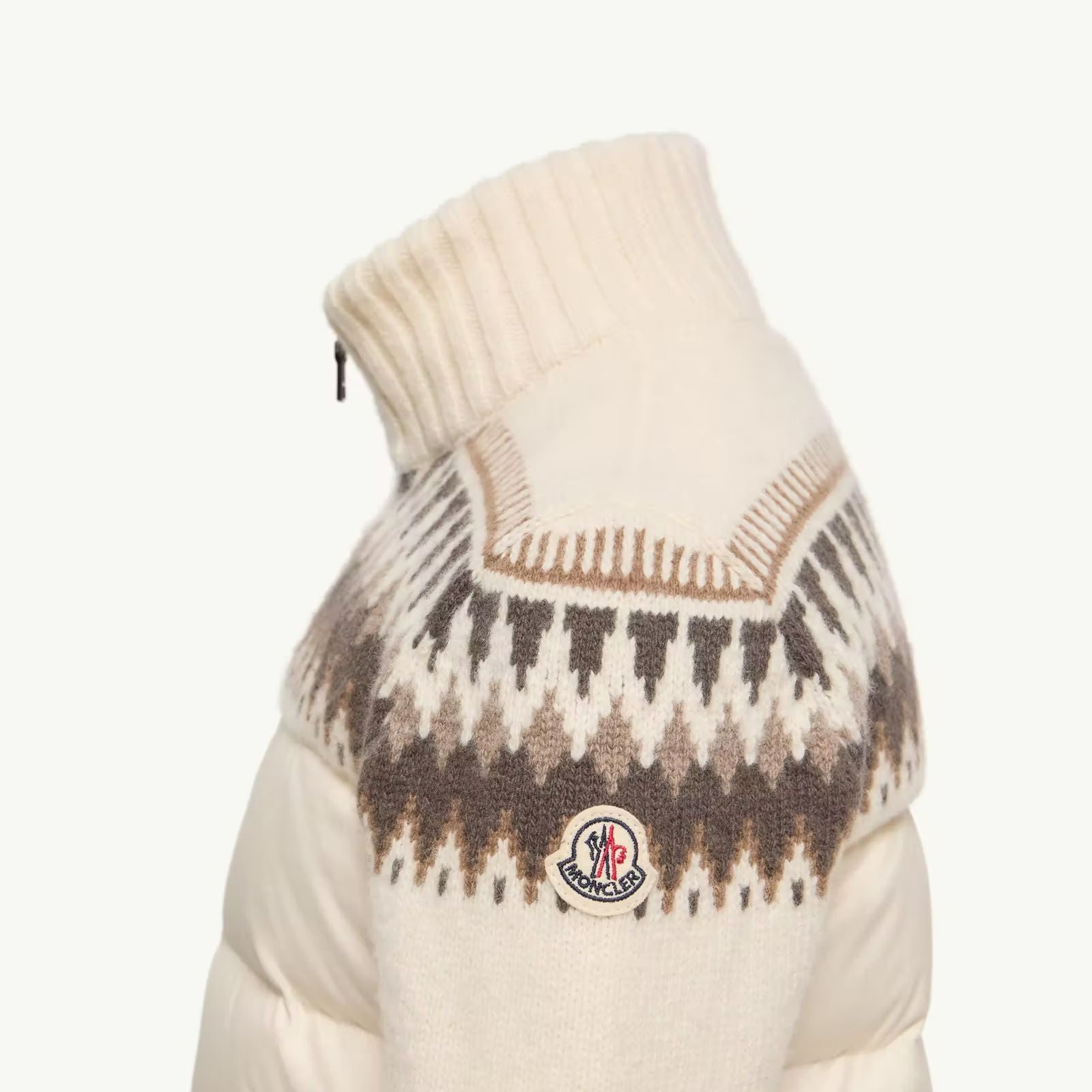 Cardigan zippé rembourré en duvet blanc pour garçon