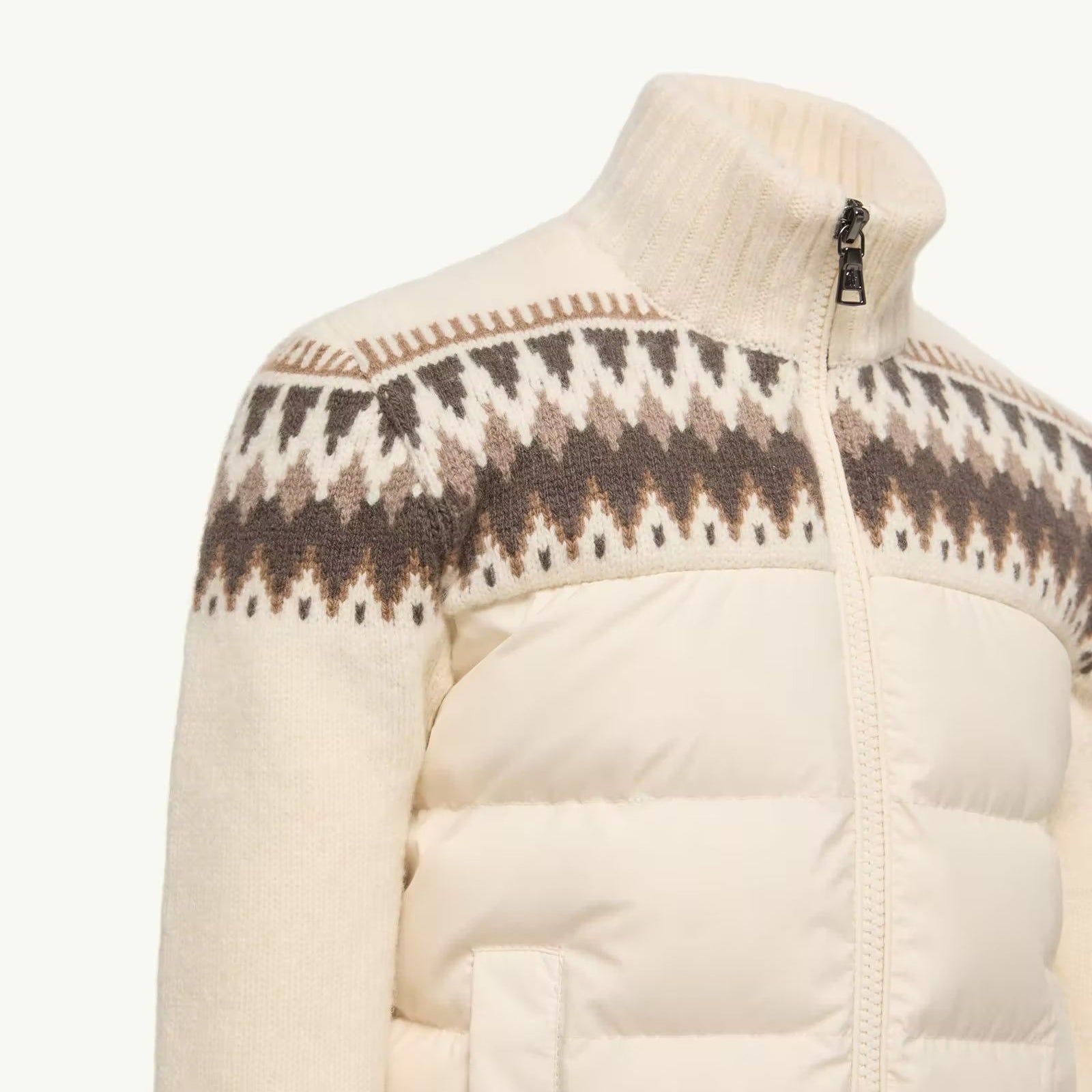 Cardigan zippé rembourré en duvet blanc pour garçon