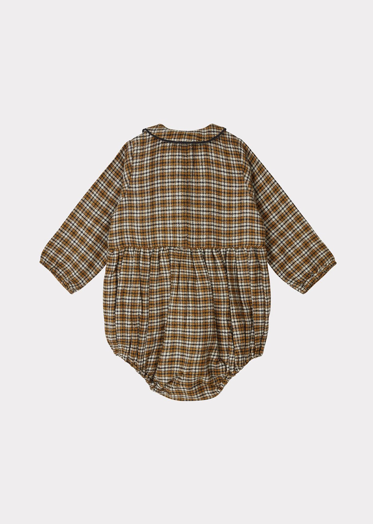 Baby Girls Yellow Check Wryneck Romper