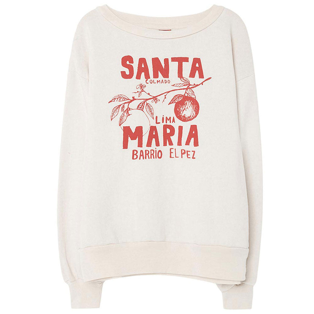 Girls White "Santa Maria" Sweatshirt - CÉMAROSE | Children's Fashion Store - 1