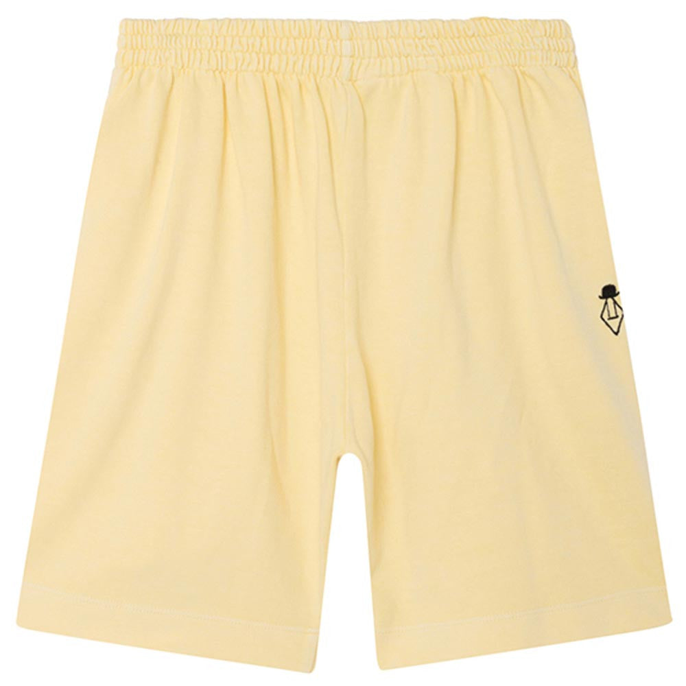 Boys Yellow Cotton Shorts With Black Logo - CÉMAROSE | Children's Fashion Store - 1