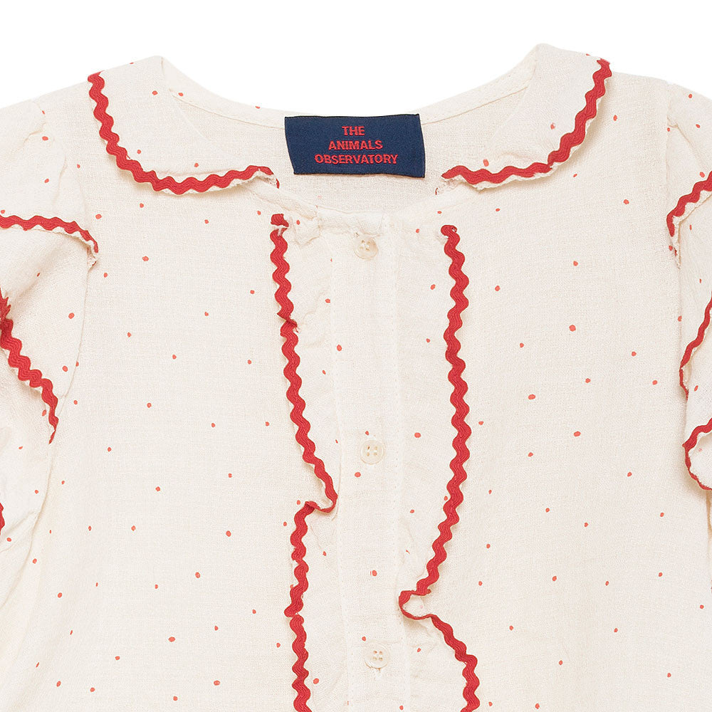 Girls White & Red Blouse - CÉMAROSE | Children's Fashion Store - 3