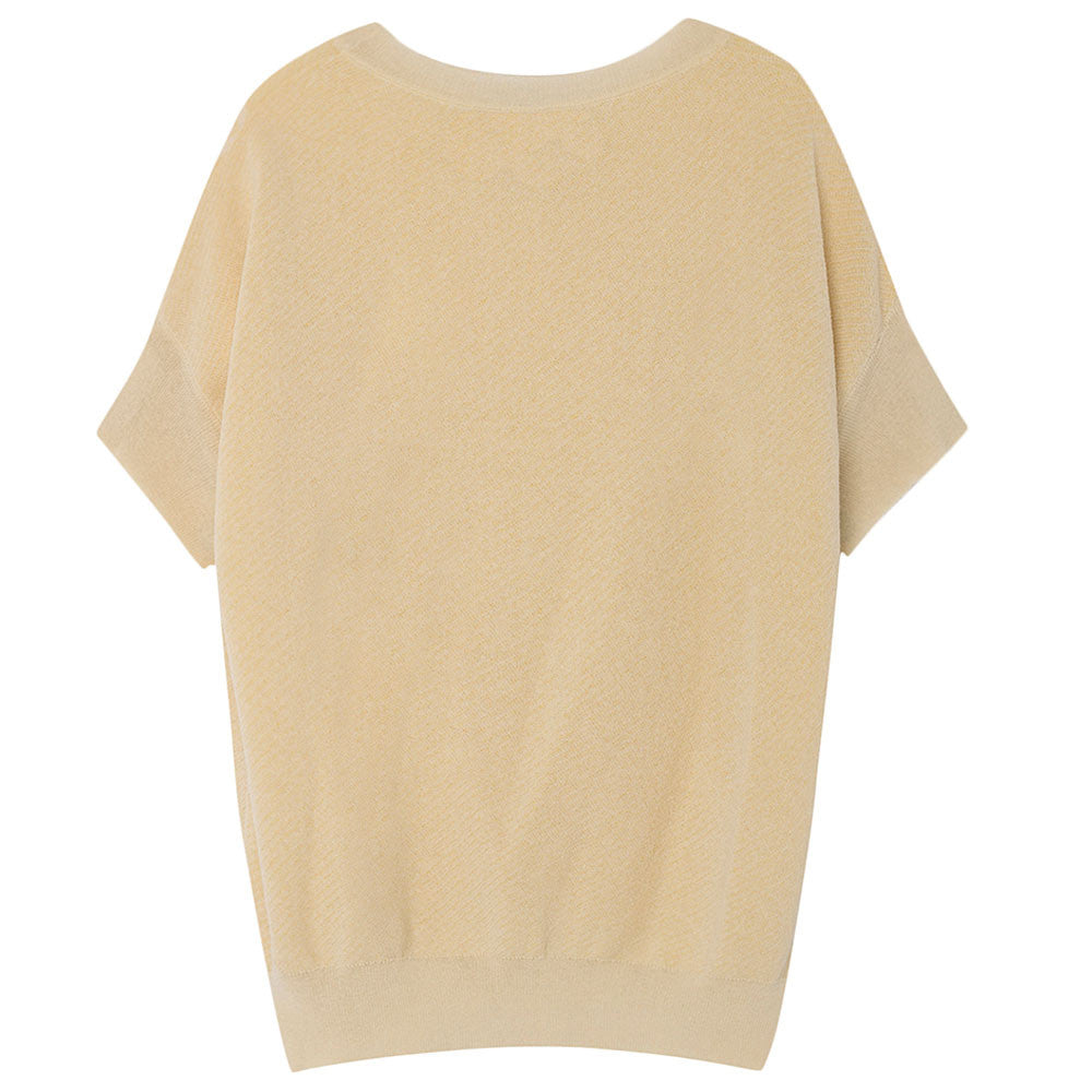 Girls Light Yellow Short Sleeves Sweater - CÉMAROSE | Children's Fashion Store - 2