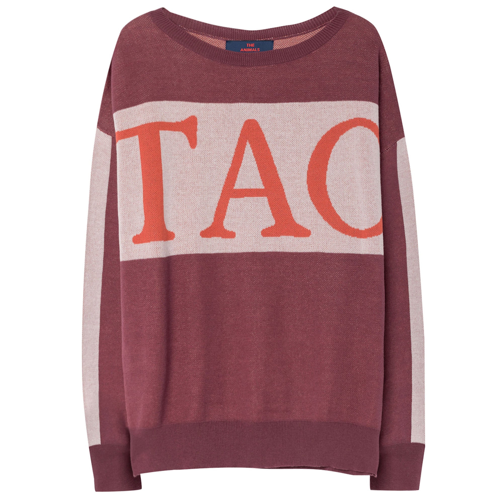 Girls Maroon Logo Cotton Knitted Sweater