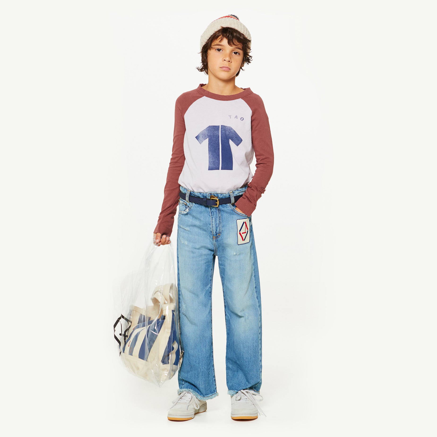 Girls & Boys Purple Blue Cotton T-shirt