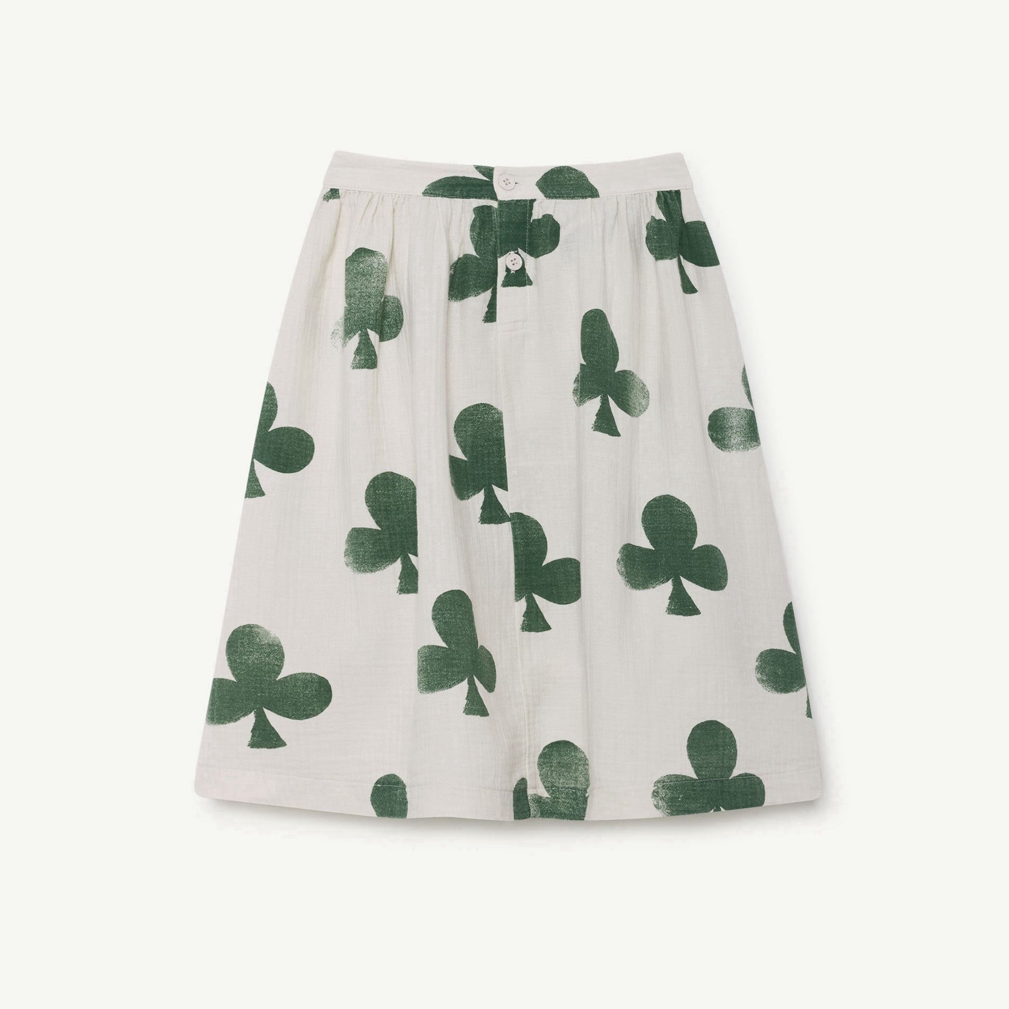 Girls White Clovers Cotton Skirt