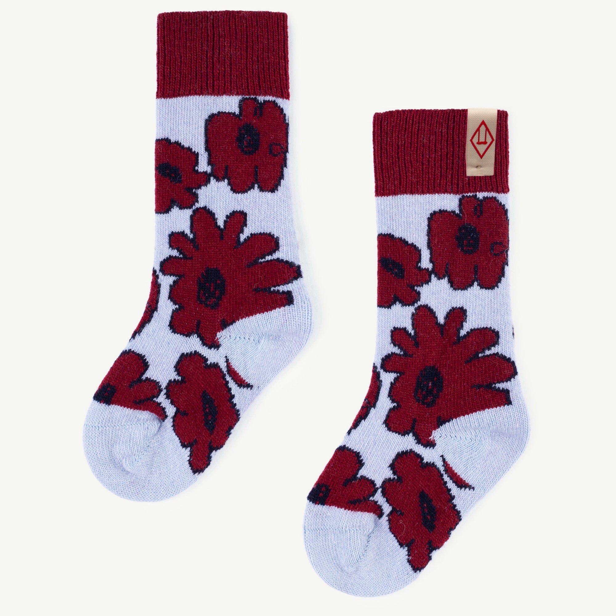 Girls & Boys Maroon Merino Wool Socks
