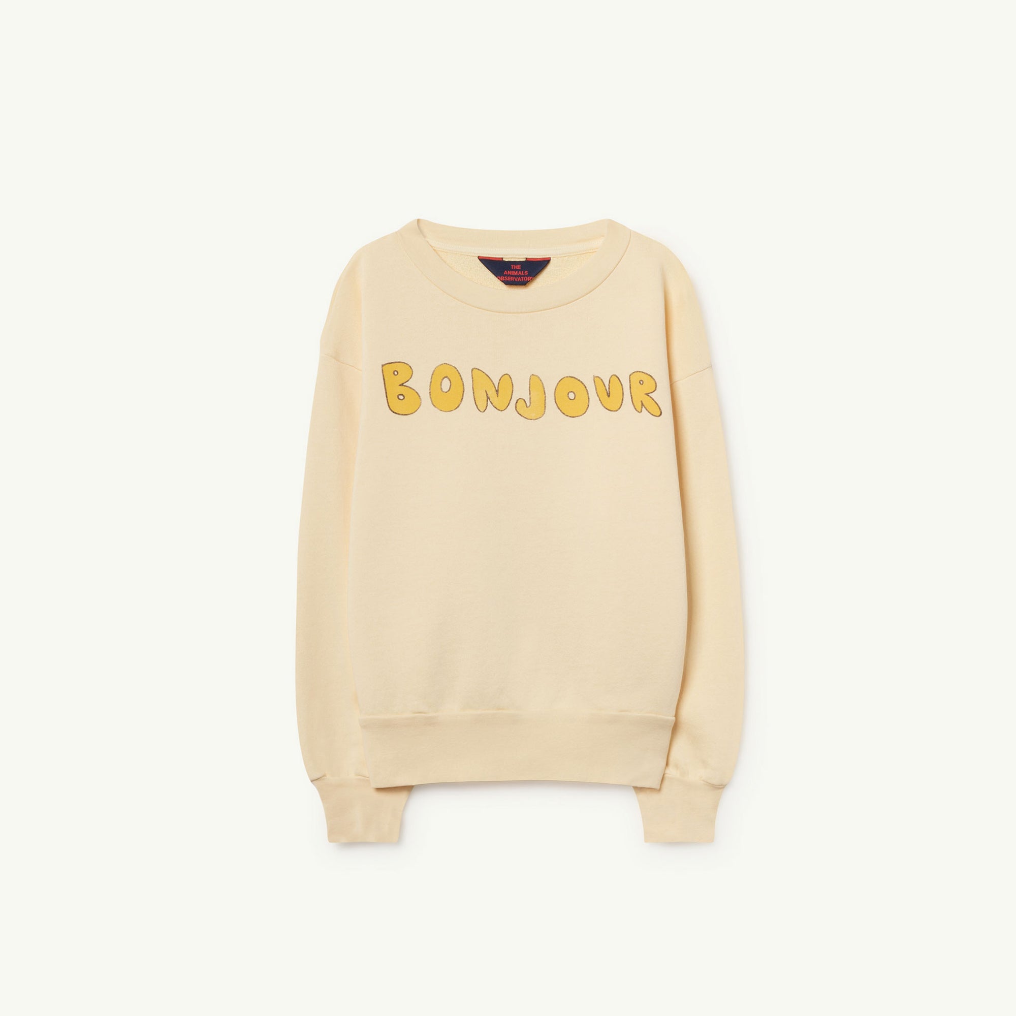 Girls Beige Logo Cotton Swestshirt