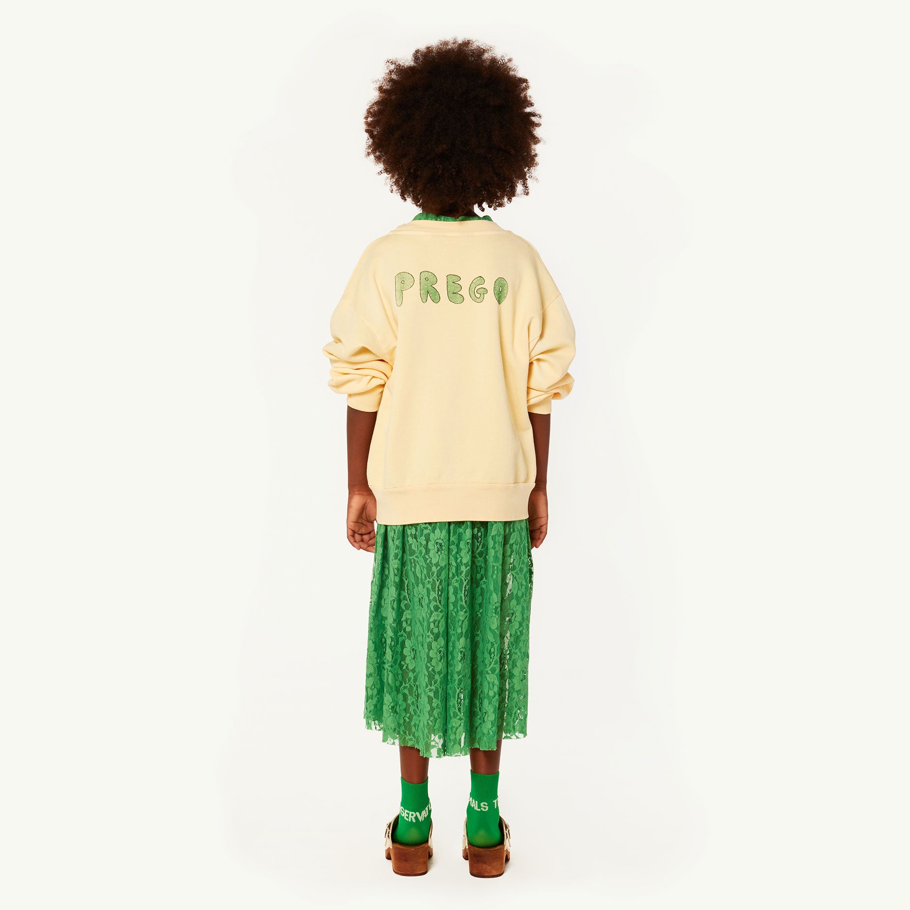 Girls Beige Logo Cotton Swestshirt