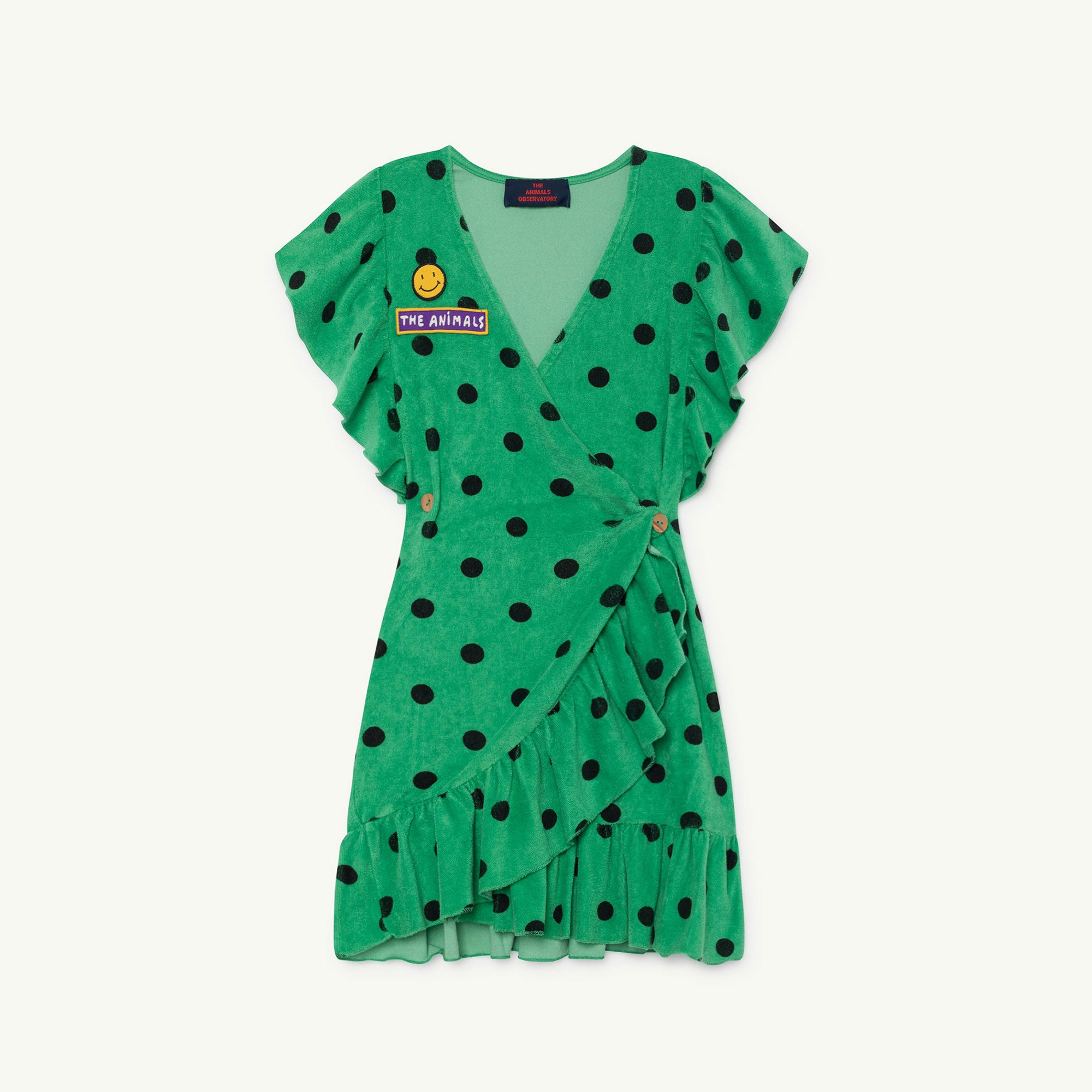 Girls Green Polka Cotton Dress