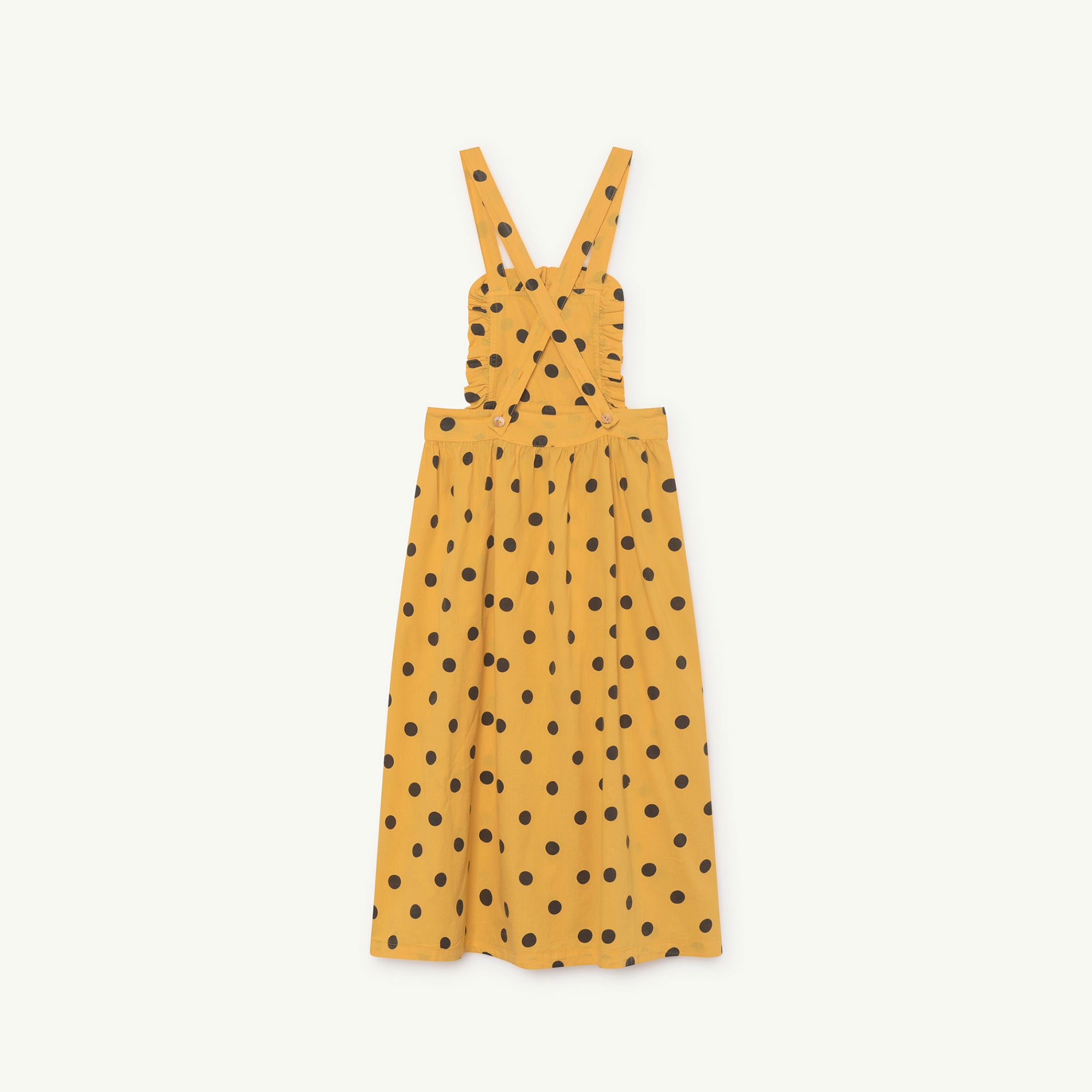 Girls Yellow Polka Dots Cotton Dress