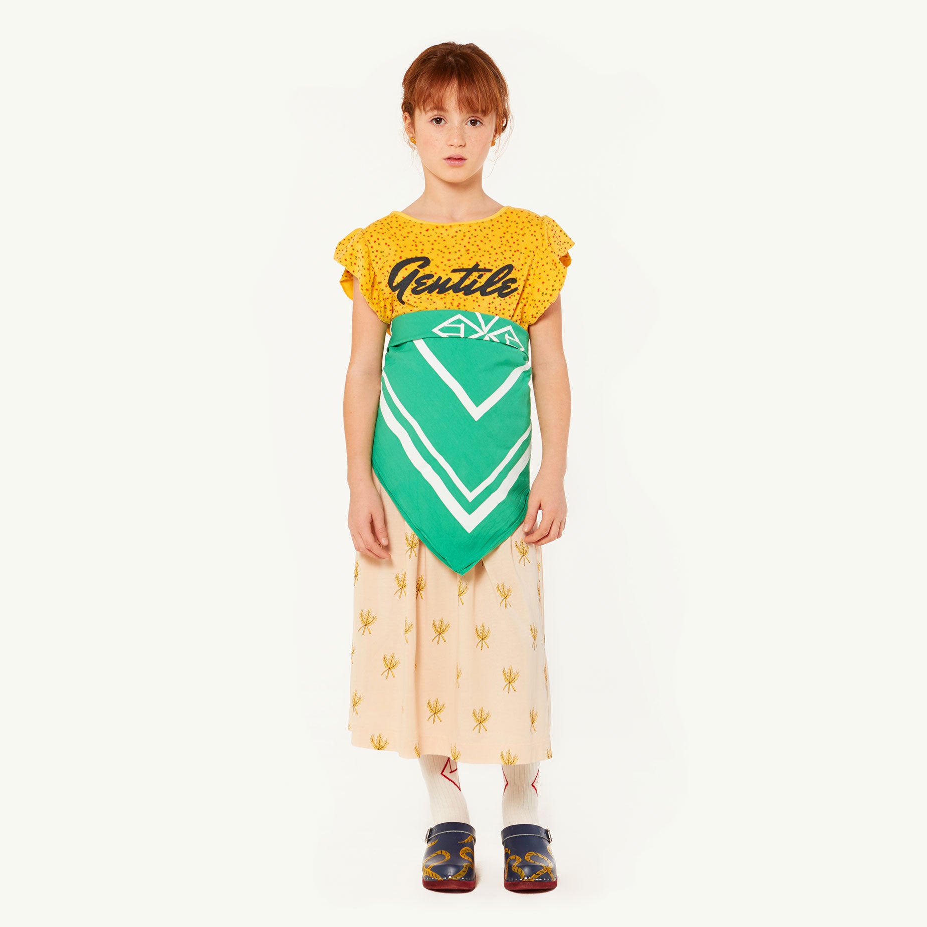 Girls & Boys Green Cotton Scarf