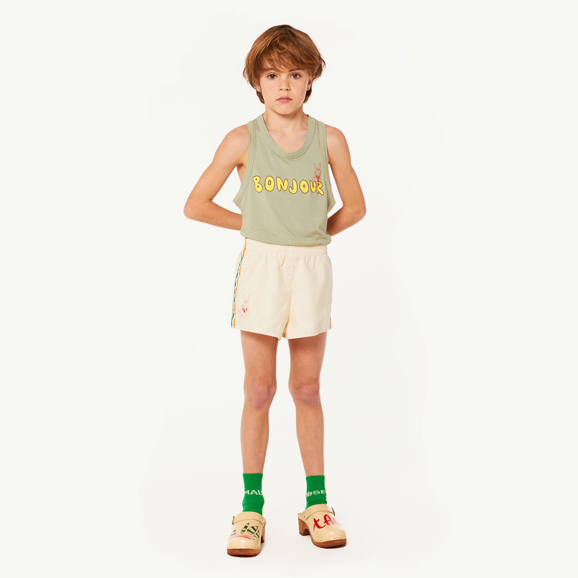 Girls & Boys White Rabbit Cotton Shorts