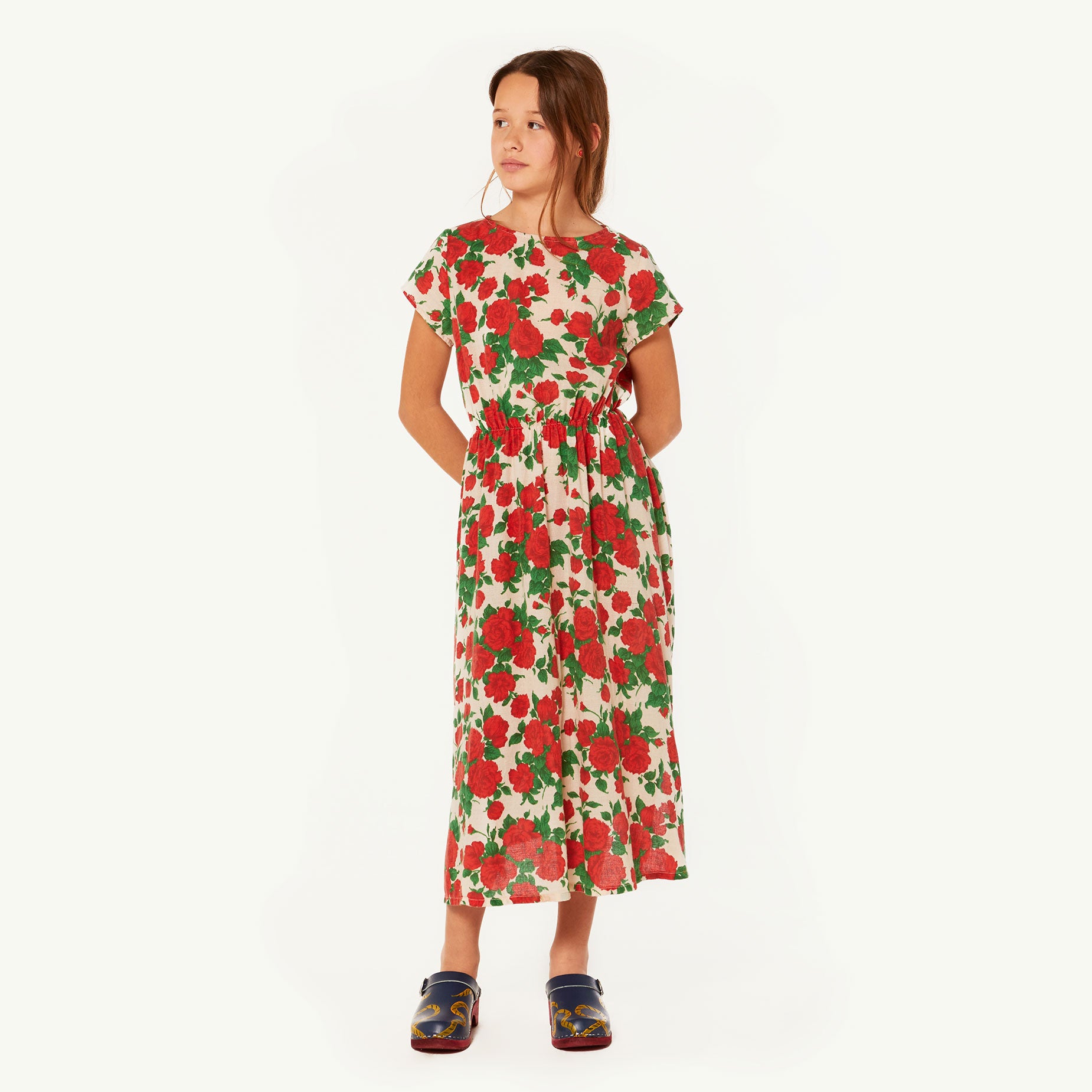 Girls Nude Rose Cotton Dress