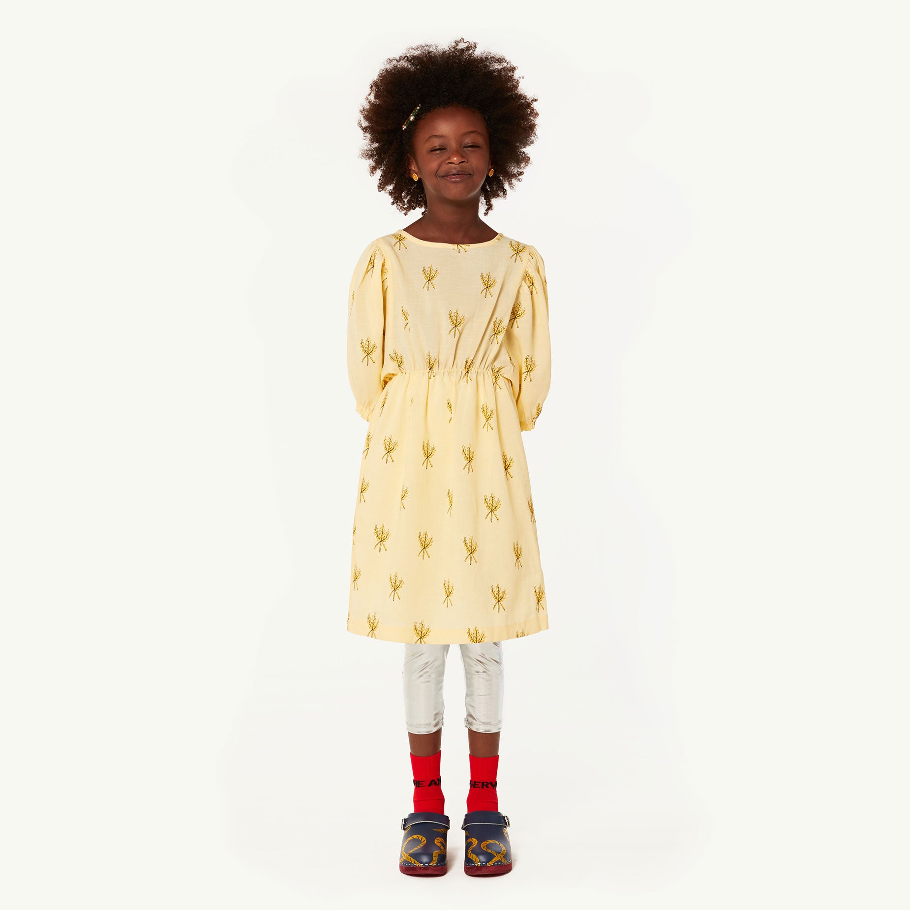 Girls Yellow Wheat Spikes Dress