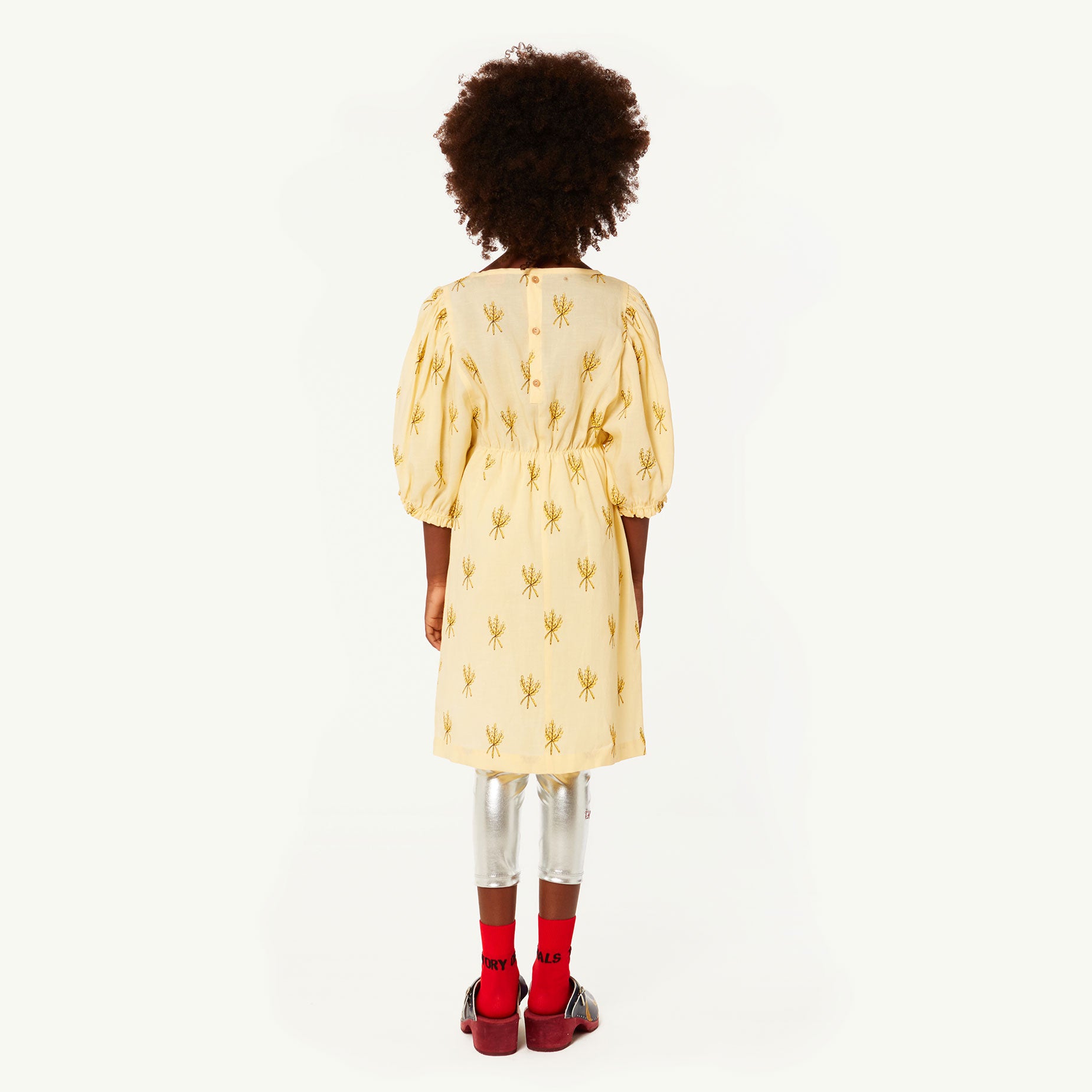 Girls Yellow Wheat Spikes Dress