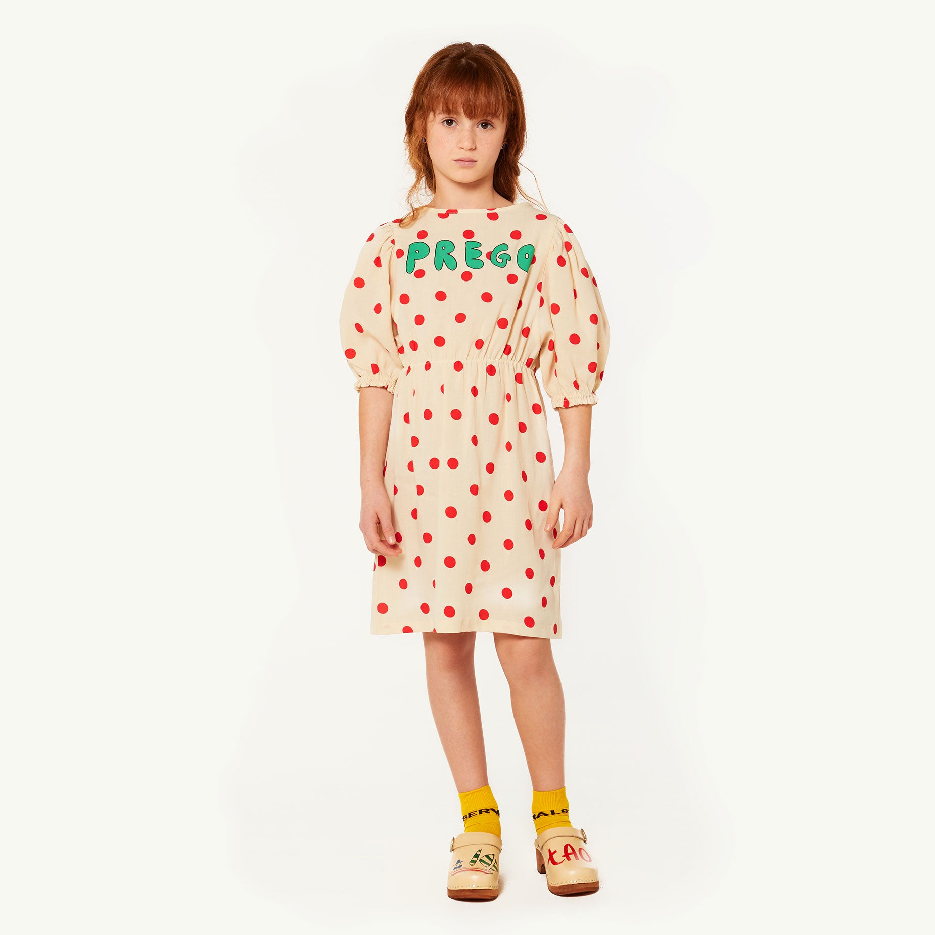 Girls White Polka Dots Dress