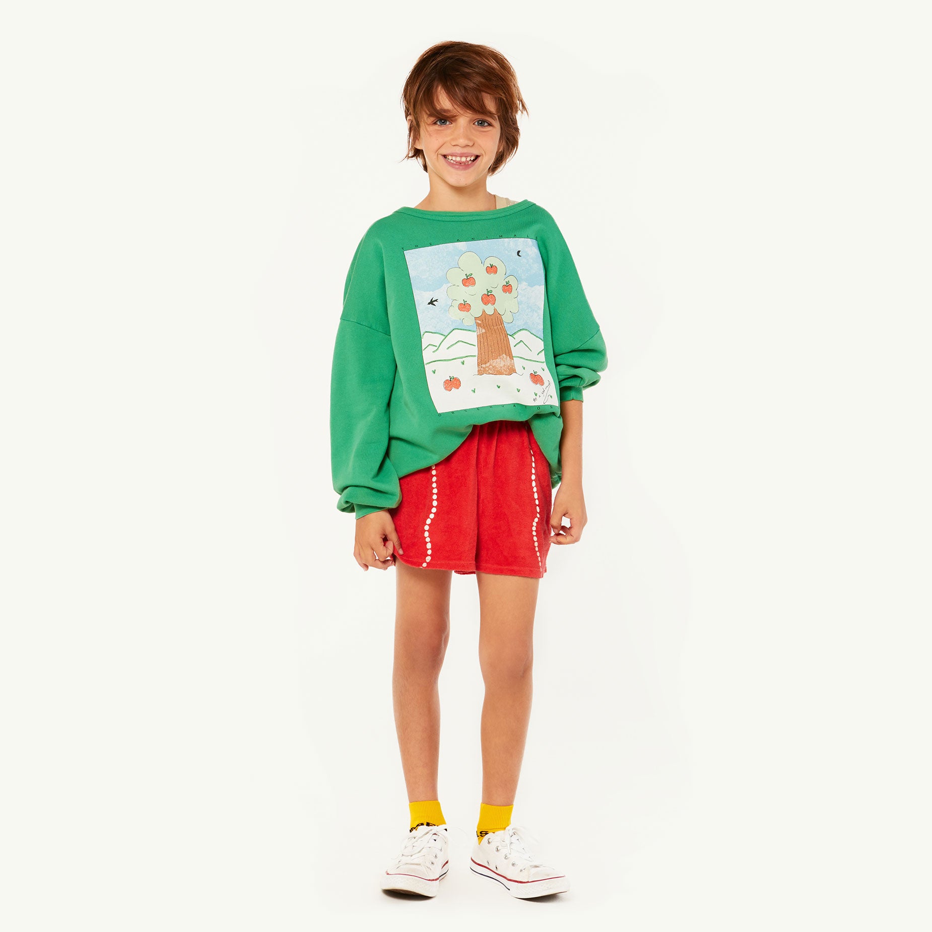 Girls & Boys Green Cotton Sweatshirt