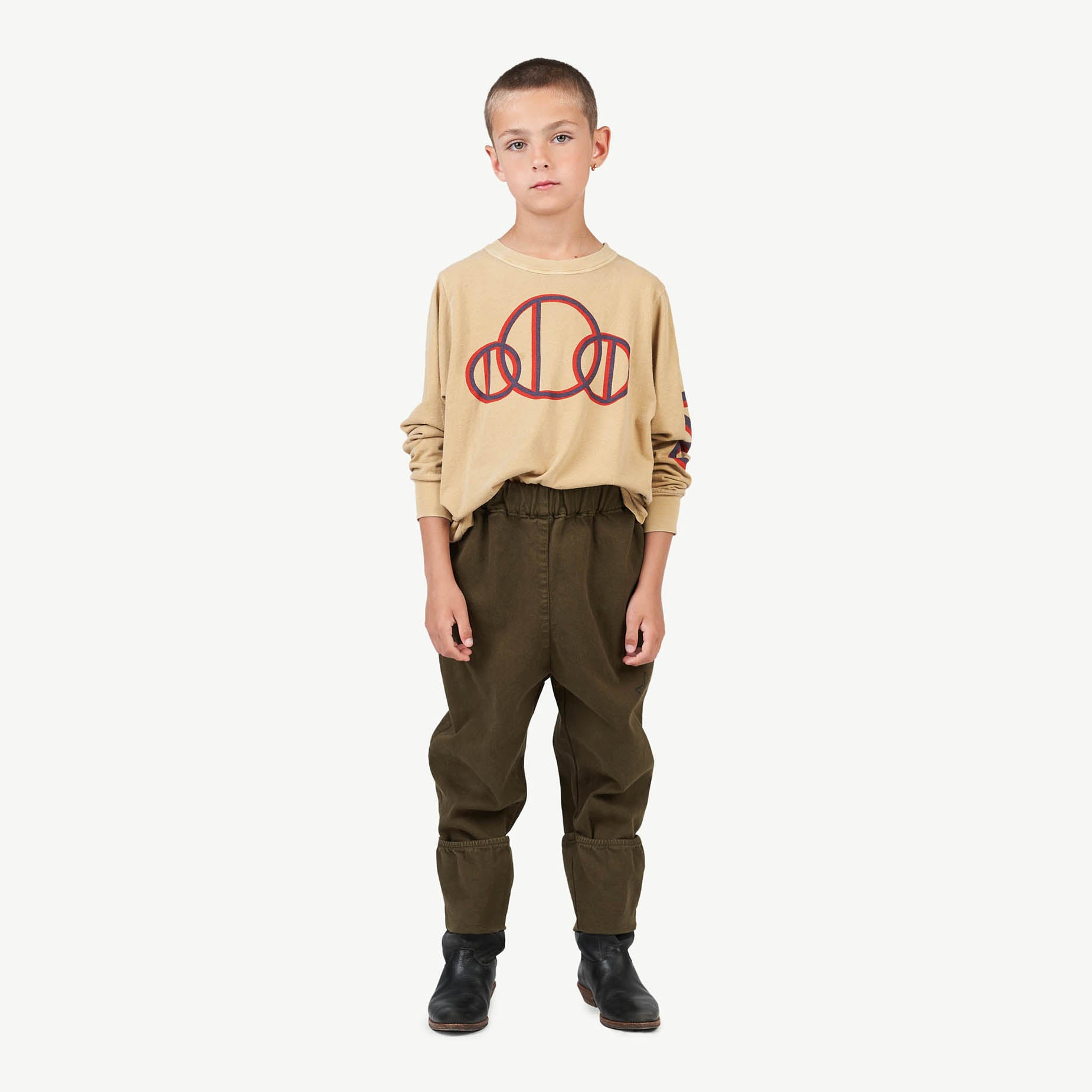 Boys & Girls Green Logo Cotton Trousers