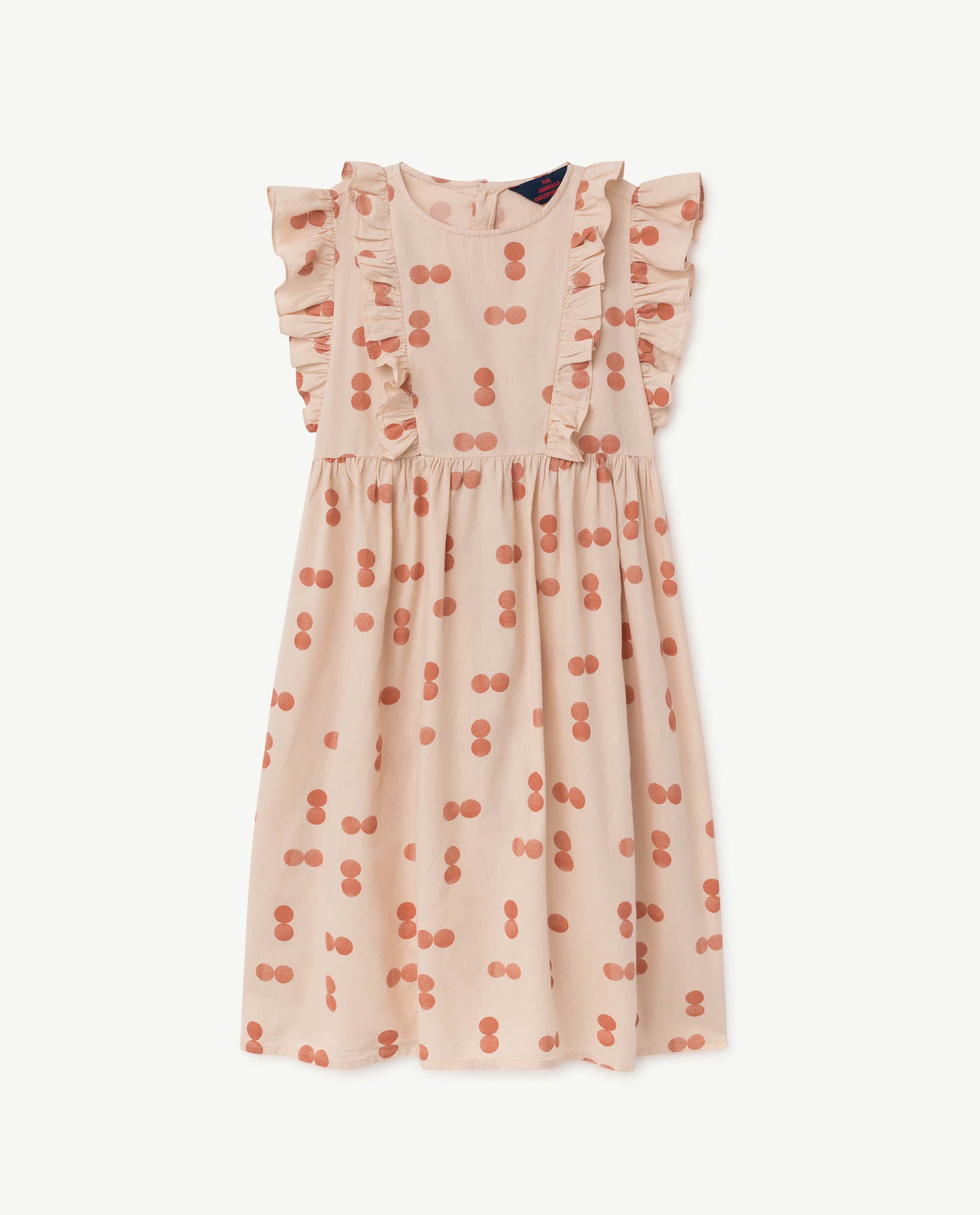 Girls Orange Circles Cotton Dress