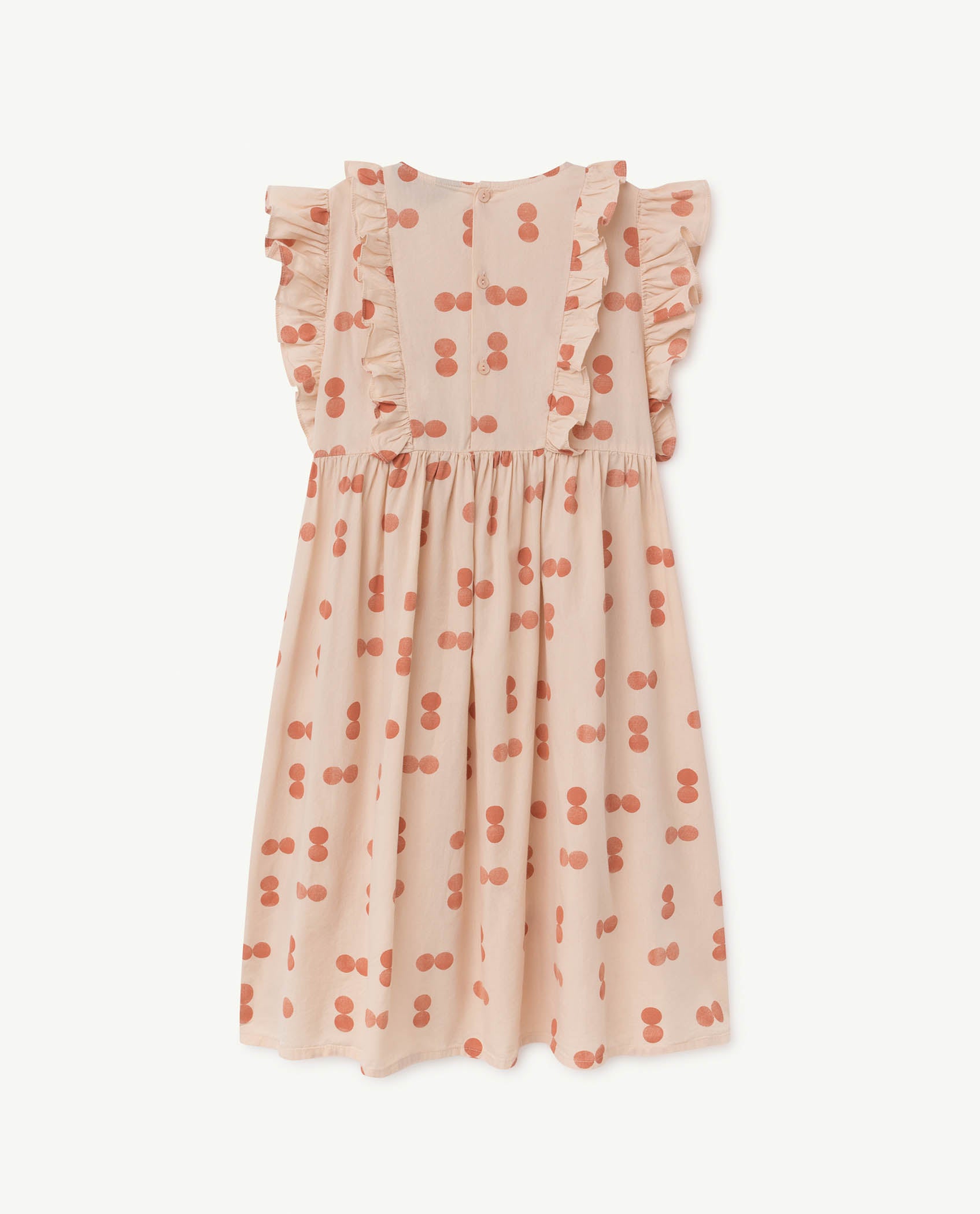 Girls Orange Circles Cotton Dress
