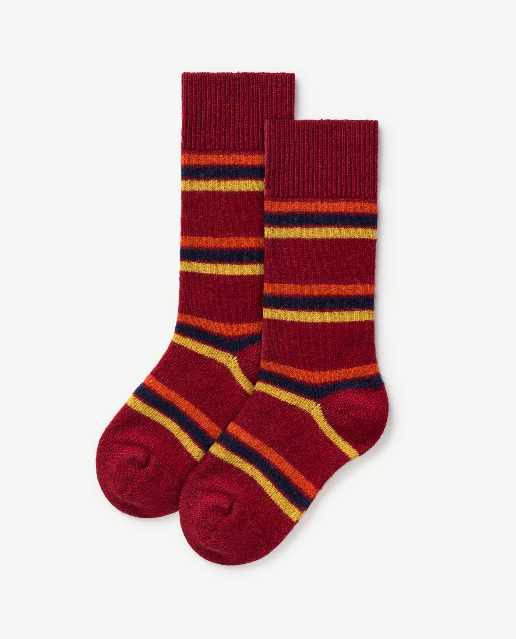 Baby Boys & Girls Dark Red Striped Socks