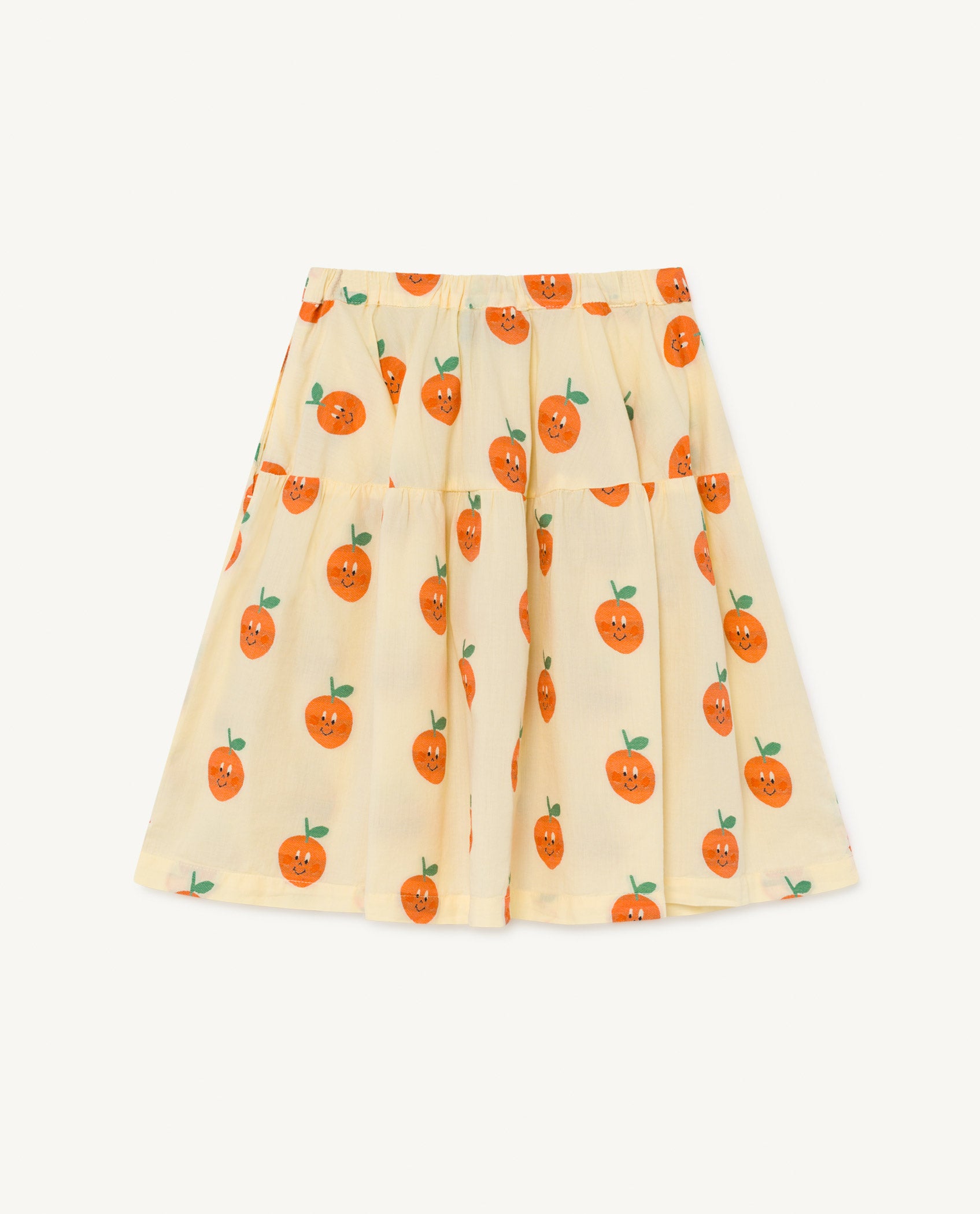 Girls Light Yellow Fruit Cotton Skirt