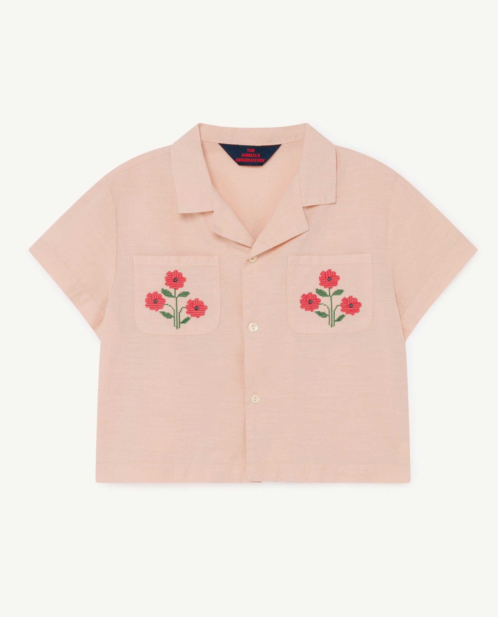 Girls Pink Embroidered Cotton Shirt